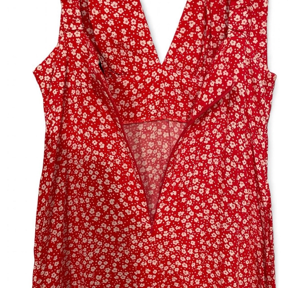 Size: 6 l ASOS Tall Red+White Maxi Dress - Picture 4 of 5